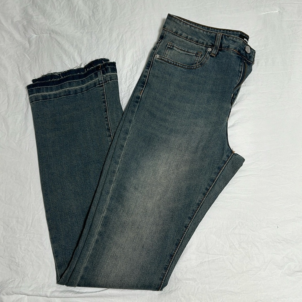Flare bottom stacked jeans